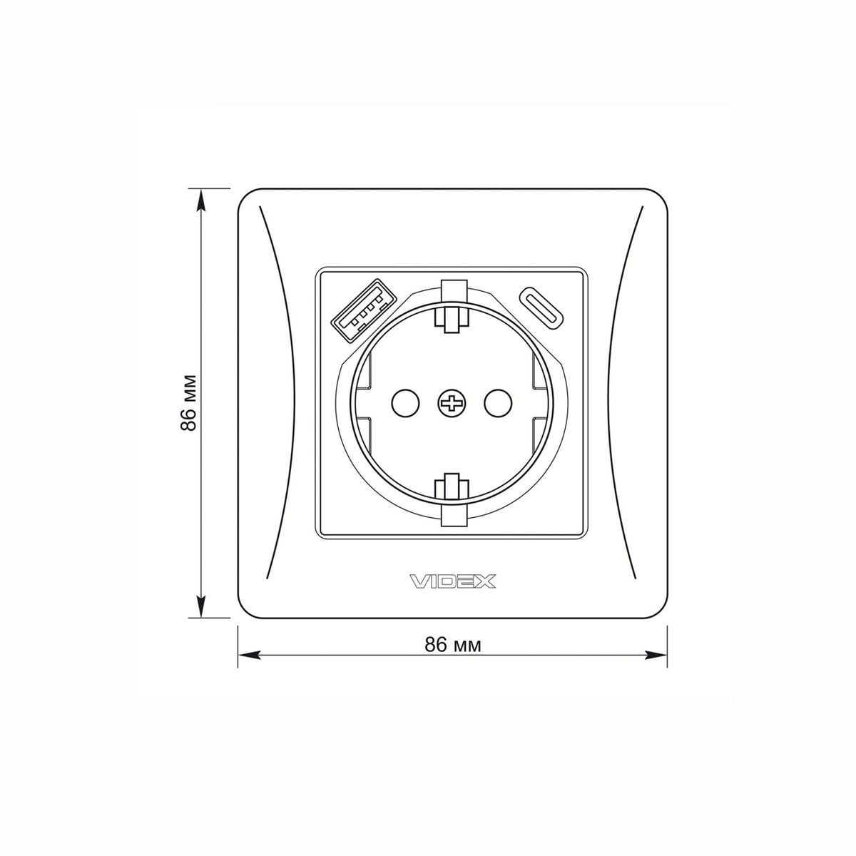 VIDEX BINERA Single schuko socket with USB-A+USB-C White – image 5
