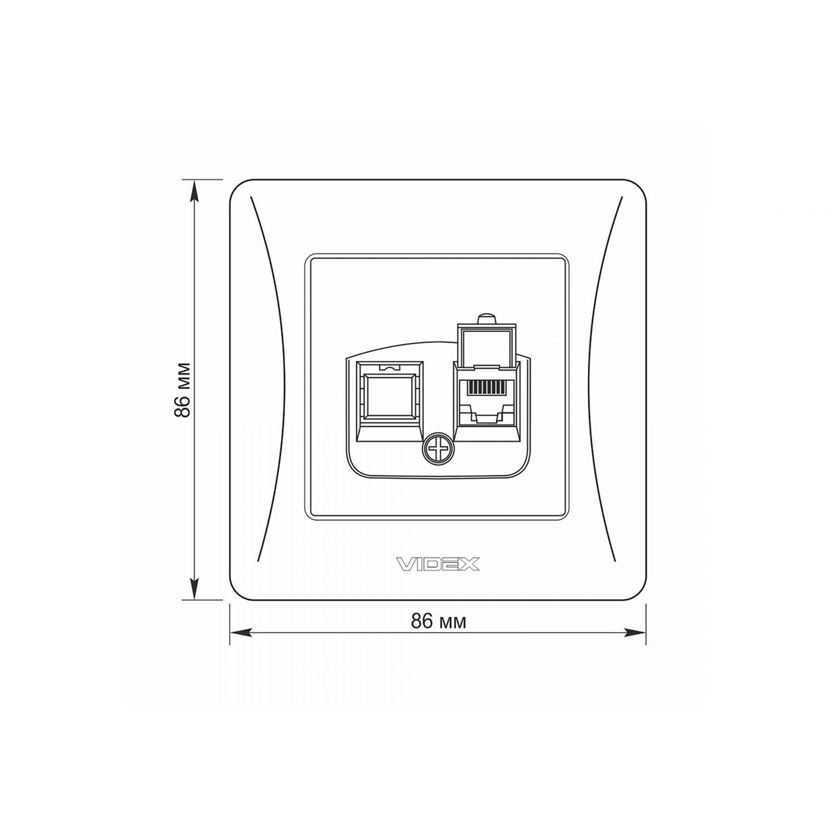 VIDEX BINERA CAT6 socket single computer Black Graphite – image 5