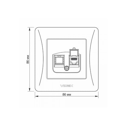 VIDEX BINERA CAT6 socket single computer Black Graphite – image 5