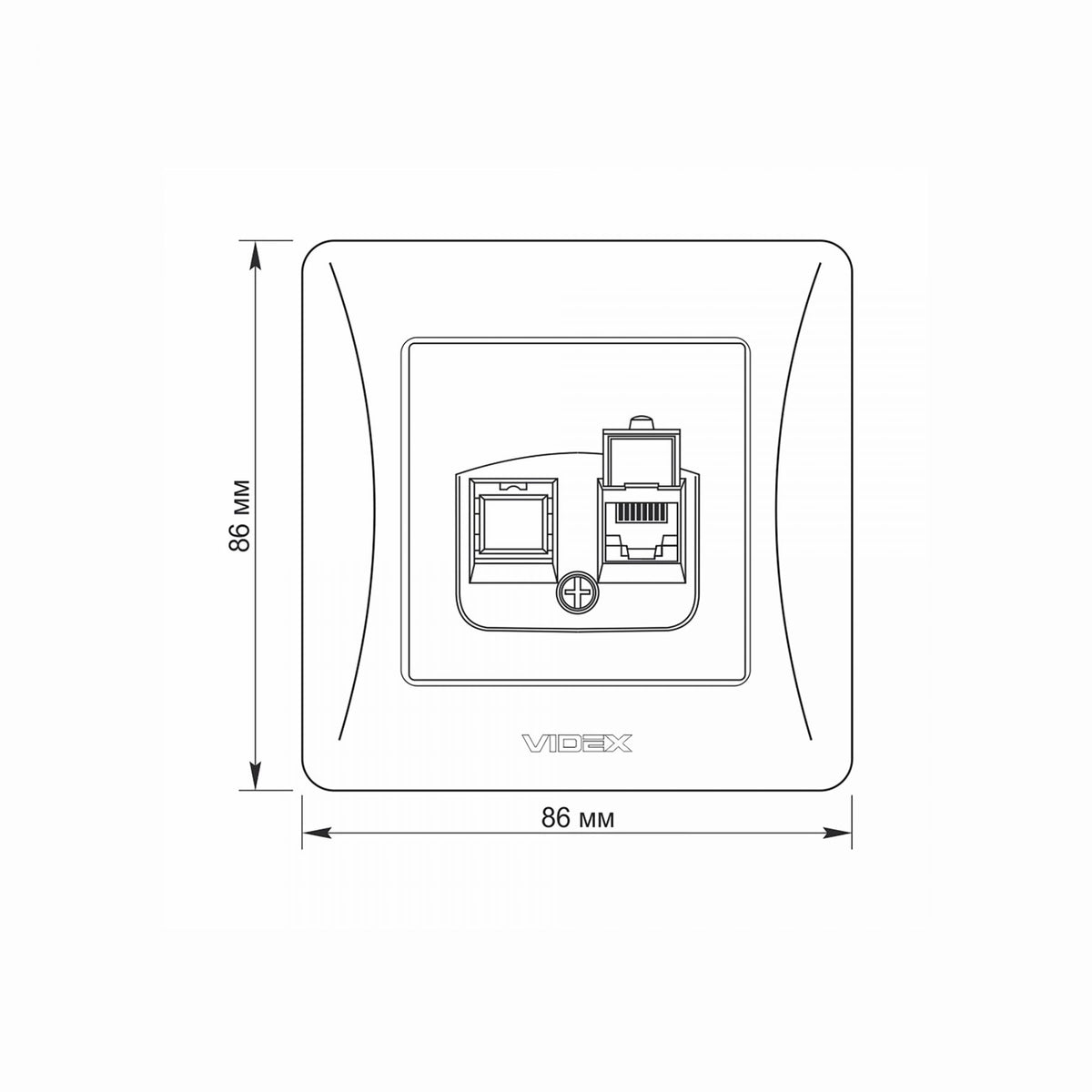 VIDEX BINERA CAT6 socket single computer White – image 5