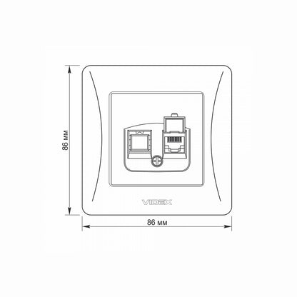VIDEX BINERA CAT6 socket single computer White – image 5