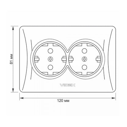 VIDEX BINERA Double schuko socket Black Graphite – image 5