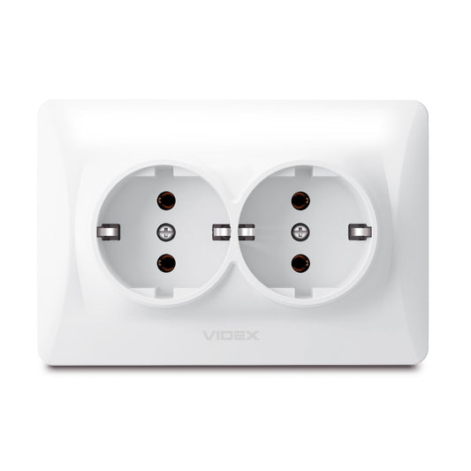 VIDEX BINERA Double schuko socket White – image 2