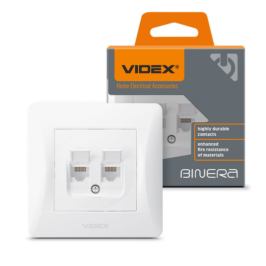 VIDEX BINERA CAT6+CAT6 socket computer double White – image 1