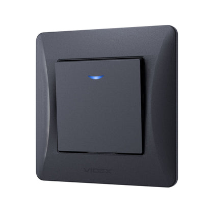 VIDEX BINERA Switch 1 gang with LED backlight Black Graphite – image 3