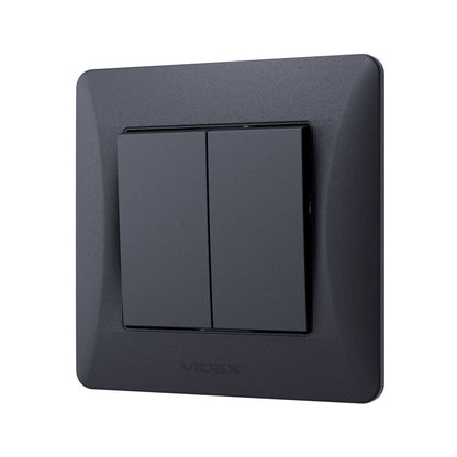 VIDEX BINERA Switch 2 gang Black Graphite – image 3