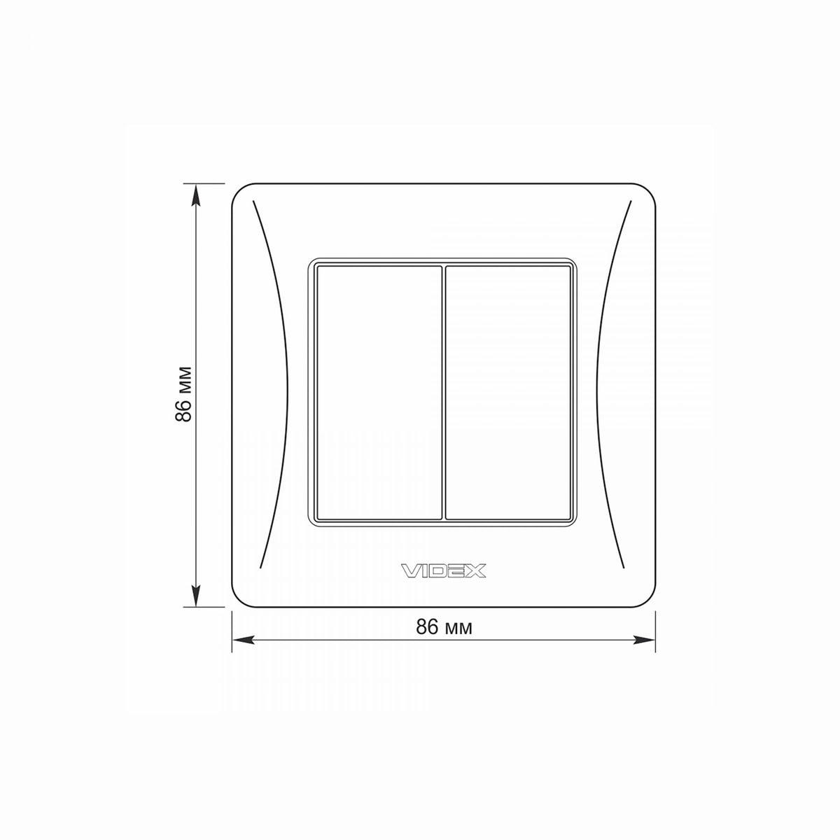 VIDEX BINERA Switch 2 gang Black Graphite – image 5