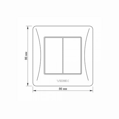 VIDEX BINERA Switch 2 gang Black Graphite – image 5