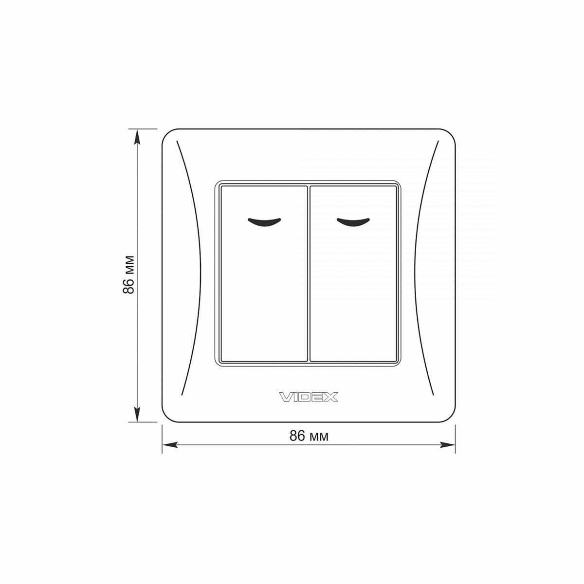 VIDEX BINERA Switch 2 gang with LED backlight Black Graphite – image 5