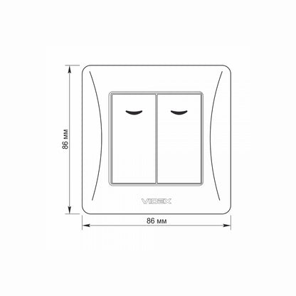 VIDEX BINERA Switch 2 gang with LED backlight Black Graphite – image 5