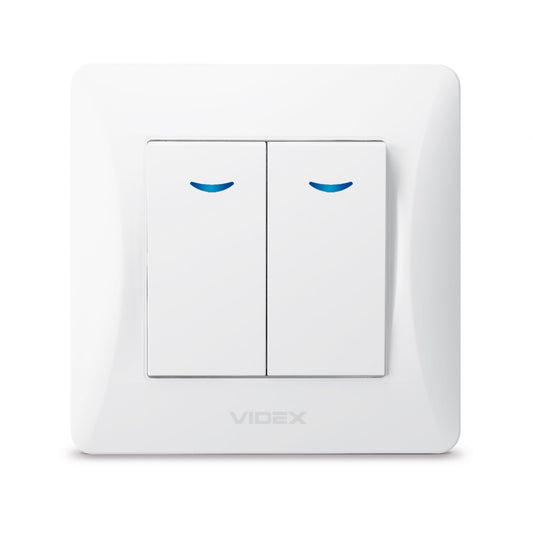 VIDEX BINERA Switch 2 gang with LED backlight White – image 2