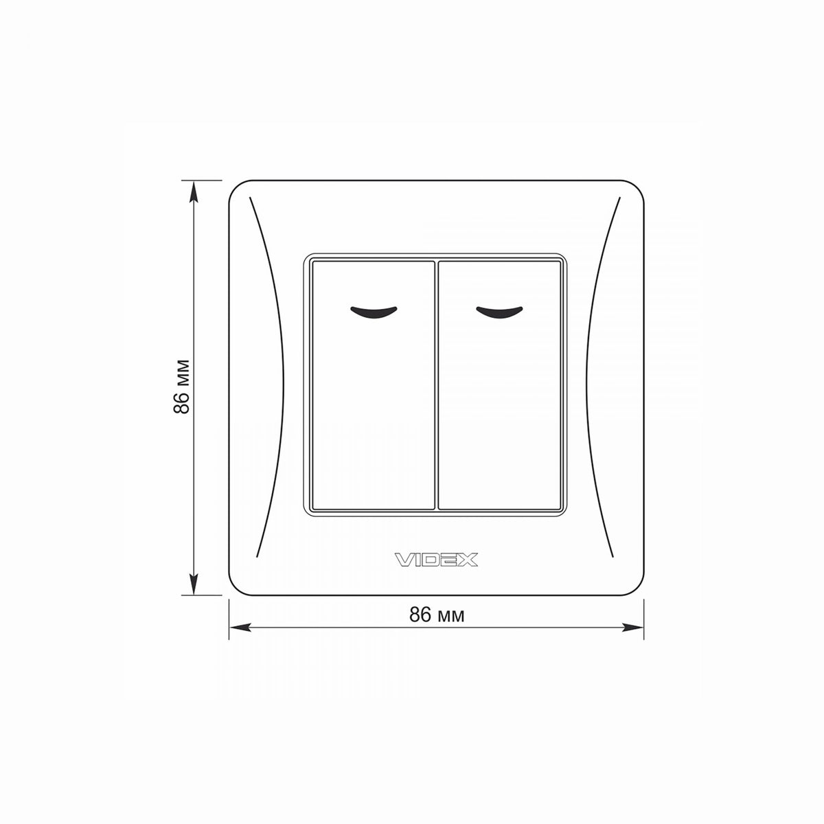 VIDEX BINERA Switch 2 gang with LED backlight White – image 5