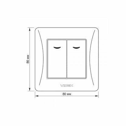 VIDEX BINERA Switch 2 gang with LED backlight White – image 5