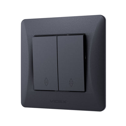VIDEX BINERA Switch 2 gang pass Black Graphite – image 3