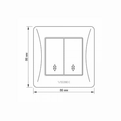 VIDEX BINERA Switch 2 gang pass Black Graphite – image 5