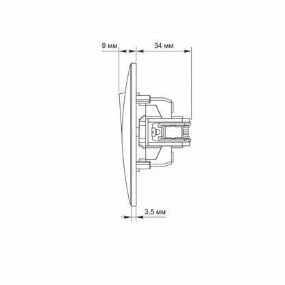 VIDEX BINERA Switch 2 gang pass Black Graphite – image 6