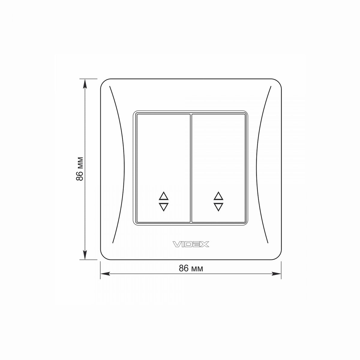 VIDEX BINERA Switch 2 gang pass White – image 5