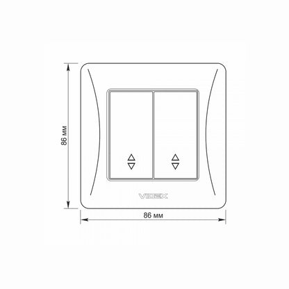 VIDEX BINERA Switch 2 gang pass White – image 5