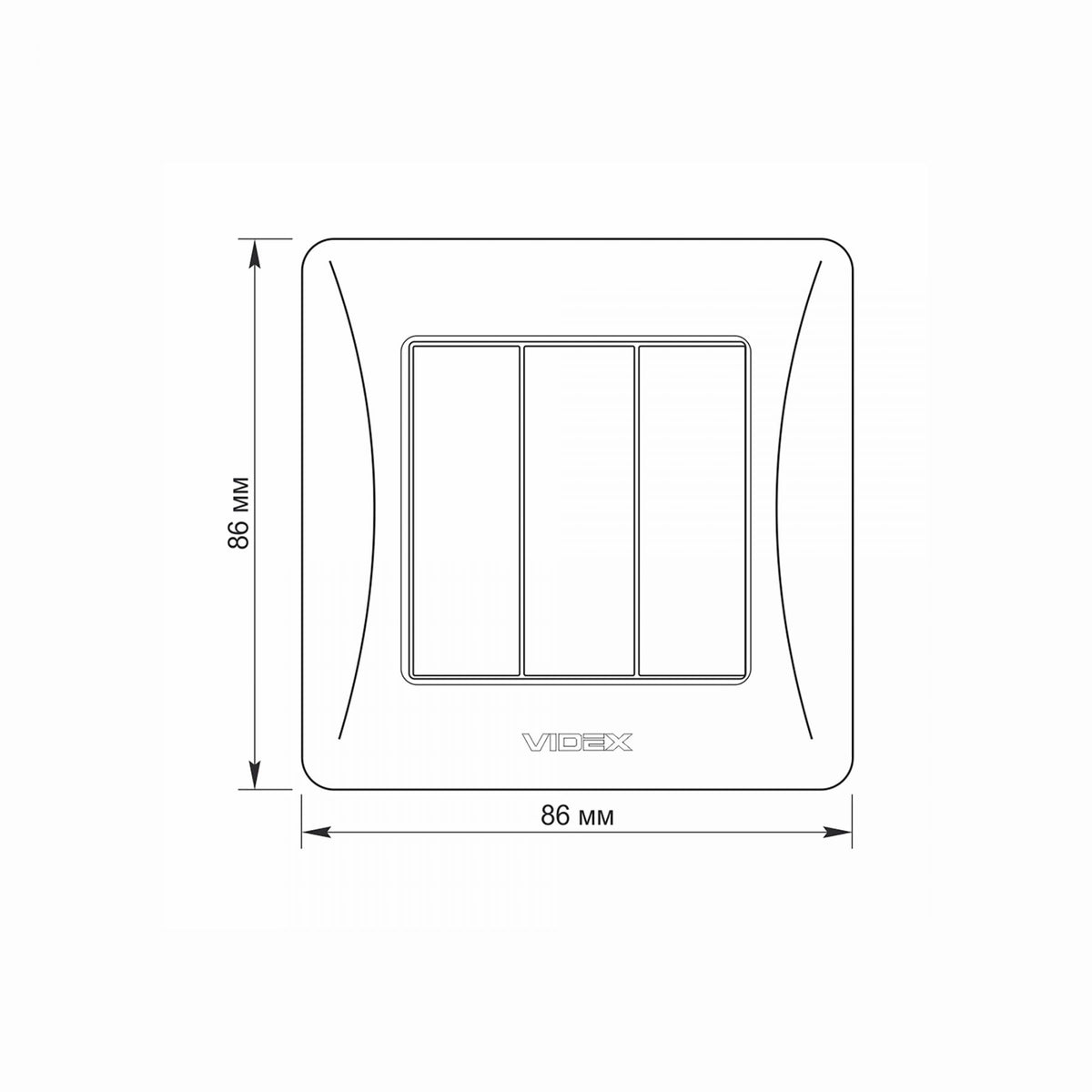 VIDEX BINERA Switch 3 gang Black Graphite – image 5