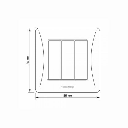 VIDEX BINERA Switch 3 gang Black Graphite – image 5