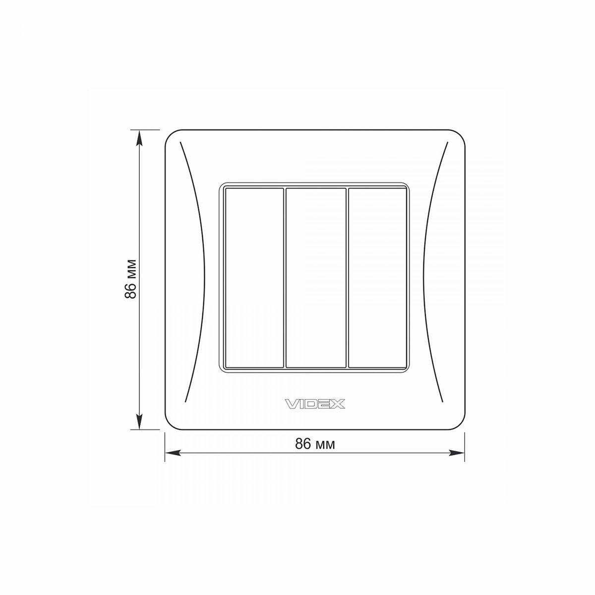 VIDEX BINERA Switch 3 gang White – image 5
