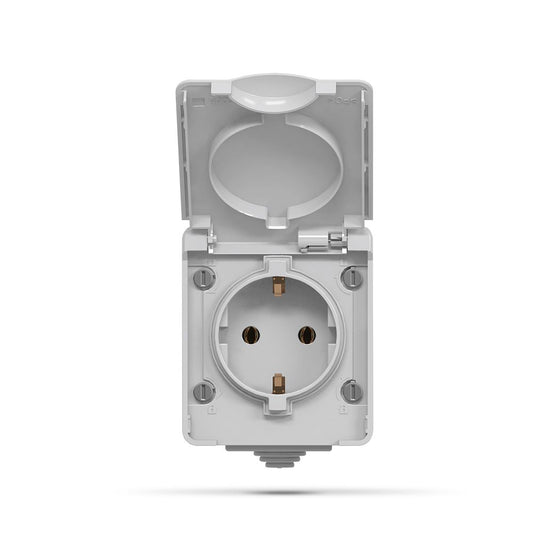 VIDEX BINERA Single external Schuko socket IP65 Grey – image 2