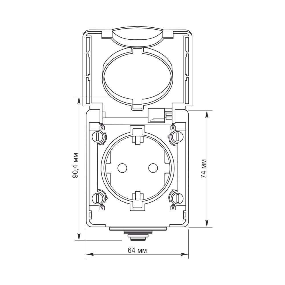 VIDEX BINERA Single external Schuko socket IP65 Grey – image 4