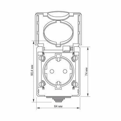 VIDEX BINERA Single external Schuko socket IP65 Grey – image 4