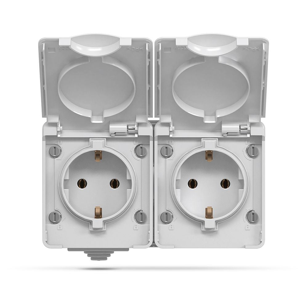 VIDEX BINERA External double Schuko socket IP65 Grey – image 2