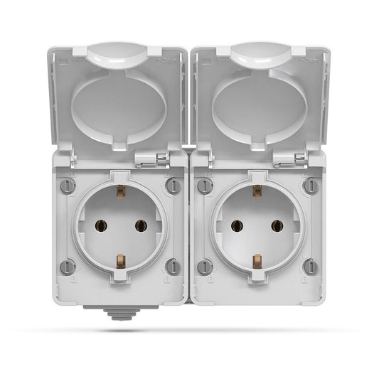 VIDEX BINERA External double Schuko socket IP65 Grey – image 2