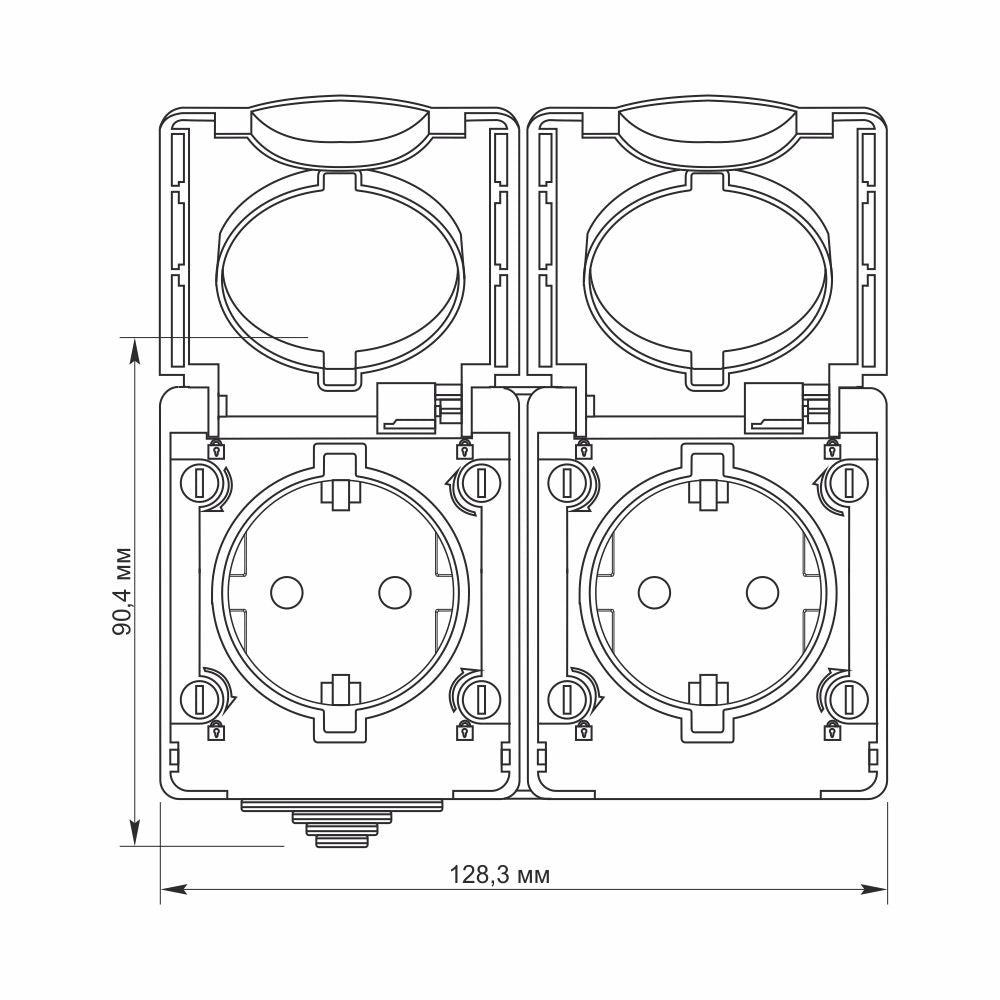 VIDEX BINERA External double Schuko socket IP65 Grey – image 4