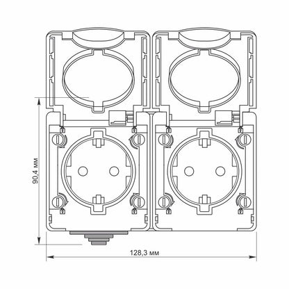 VIDEX BINERA External double Schuko socket IP65 Grey – image 4