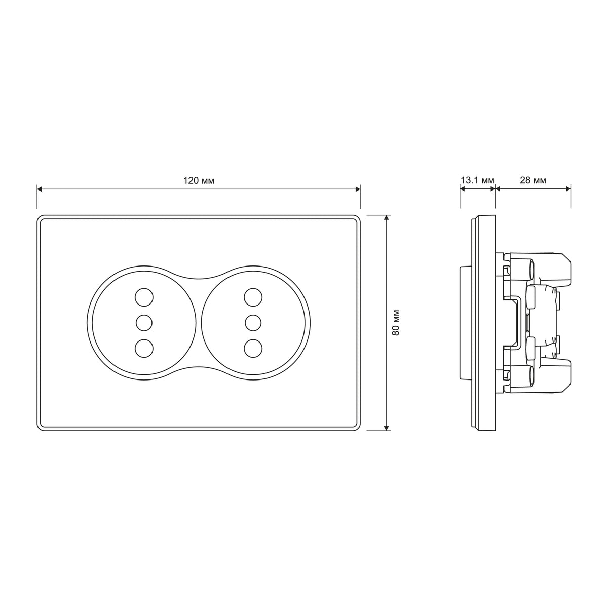 Official VIDEX NOTA product view or dimensions — VF-NT-SK2-BL, VF-NT-SK2-BR, VF-NT-SK2-GR, VF-NT-SK2-WH