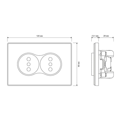 Official VIDEX NOTA product view or dimensions — VF-NT-SK2-BL, VF-NT-SK2-BR, VF-NT-SK2-GR, VF-NT-SK2-WH