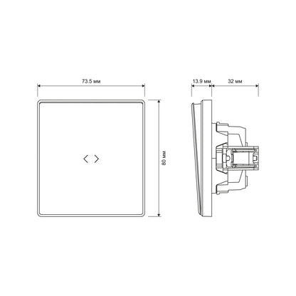 Official VIDEX NOTA product view or dimensions — VF-NT-SW1I-BL, VF-NT-SW1I-BR, VF-NT-SW1I-GR, VF-NT-SW1I-WH
