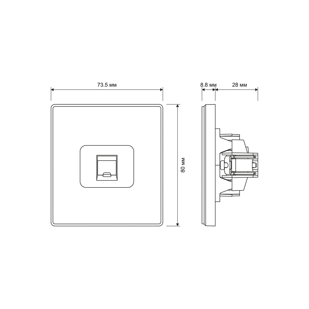Official VIDEX NOTA product view or dimensions — VF-NT-SK1PC6-BL, VF-NT-SK1PC6-BR, VF-NT-SK1PC6-GR, VF-NT-SK1PC6-WH