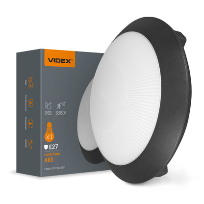 Microwave Sensor Wall and Ceiling Light VIDEX VL-BHR-E2726SB, E27 - Black
