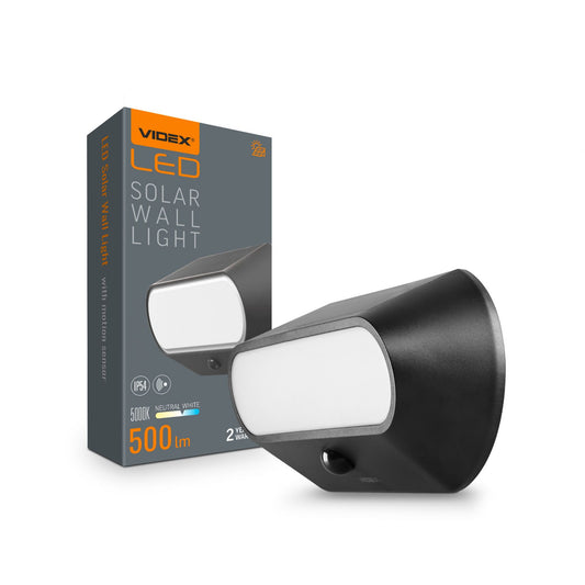 Solar Wall Light VIDEX VL-BHSO-001-S with Motion Sensor, 500 lm, 5000 K - official VIDEX image 1