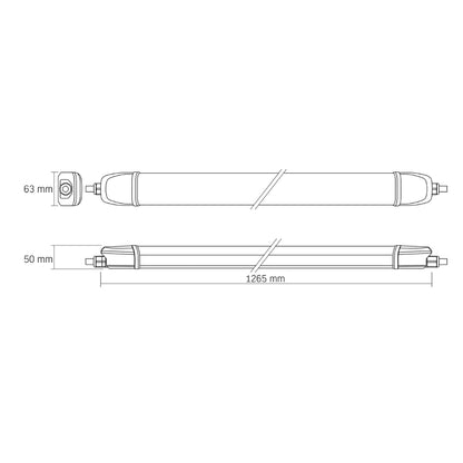 VIDEX BNWL04 40 W Linkable IP65 LED Linear Light, 1.2 m, 5000 K - White - official product image 16