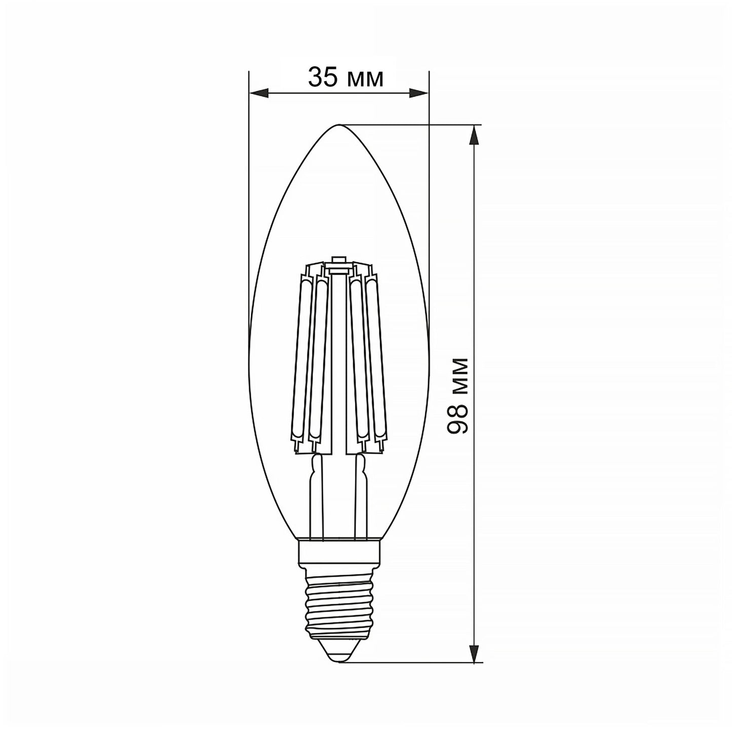 LED Bulb VIDEX Filament C37F 6W E14 4100K Index: VL-C37F-06144 - image 3