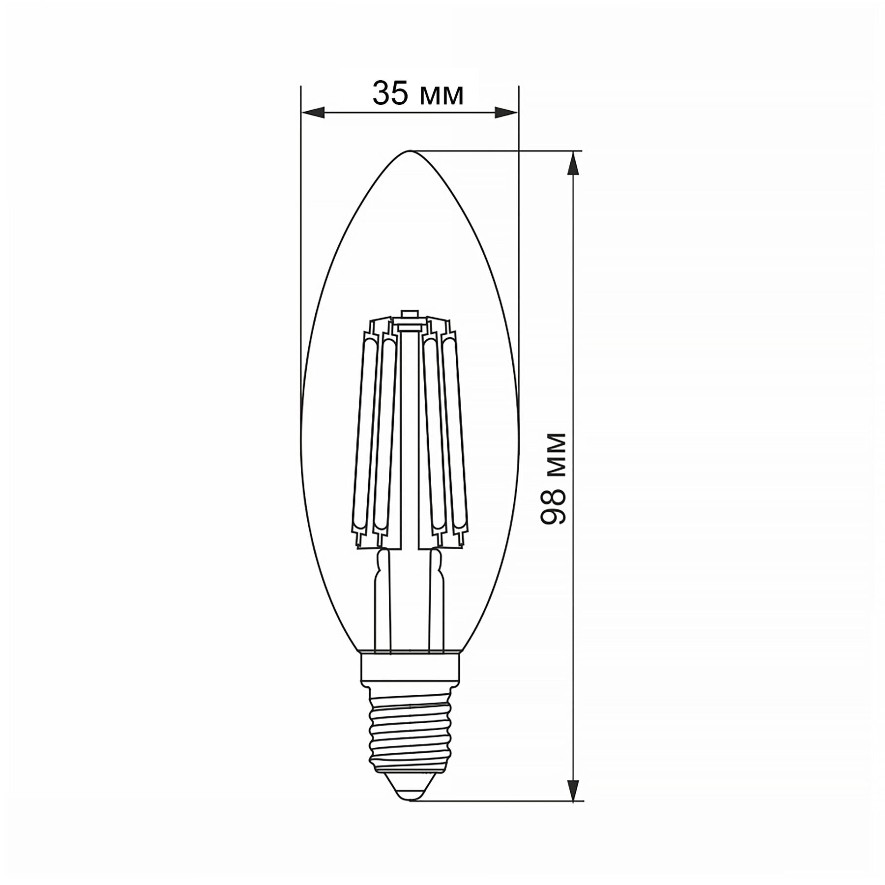 LED Bulb VIDEX Filament C37F 6W E14 4100K Index: VL-C37F-06144 - image 3