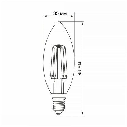 LED Bulb VIDEX Filament C37F 6W E14 4100K Index: VL-C37F-06144 - image 3