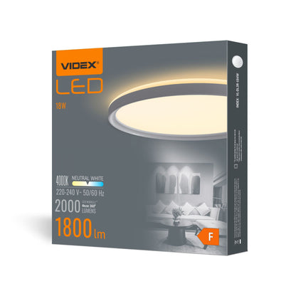 LED Ceiling Light VIDEX DL3R 18W 4000K - White