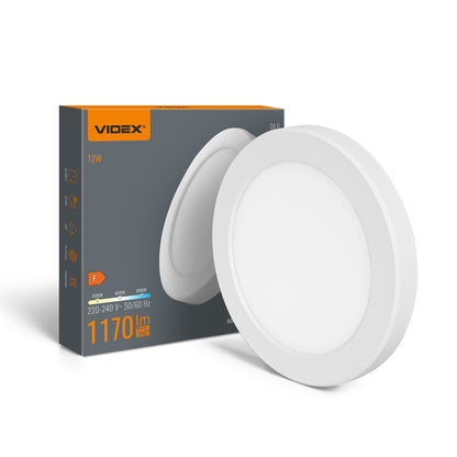 Round LED Ceiling Light VIDEX DL6R 12W 3000K-4000K-6500K - White