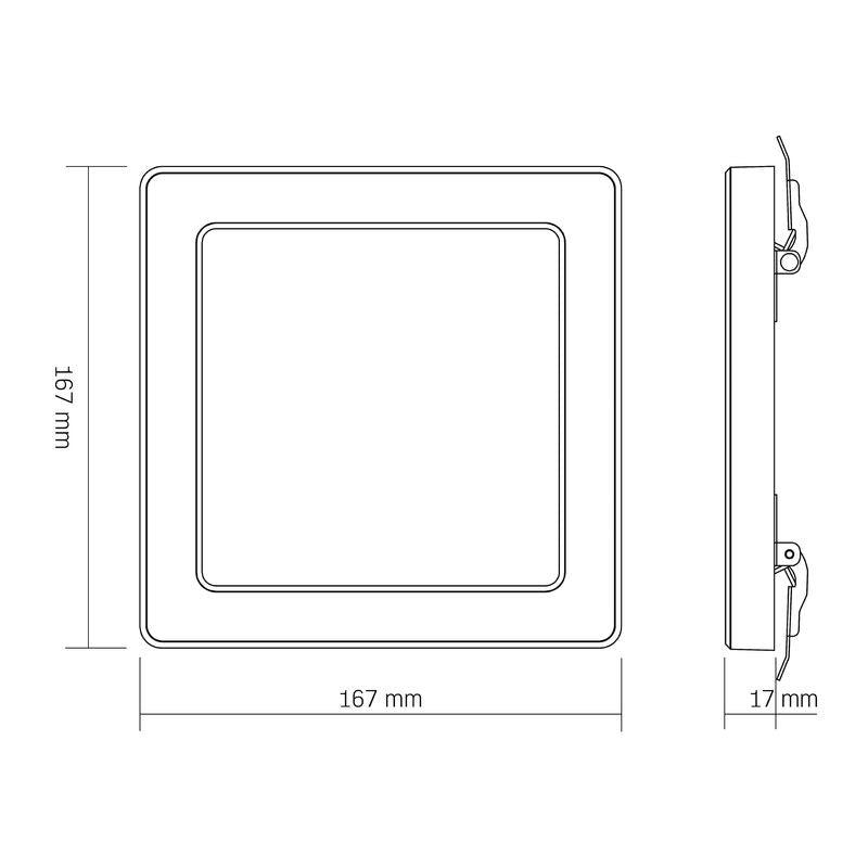 Square LED Ceiling Light VIDEX DL6S 12W 3000K-4000K-6500K - White – product detail