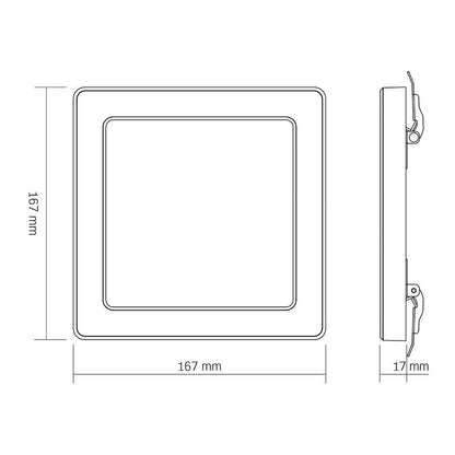 Square LED Ceiling Light VIDEX DL6S 12W 3000K-4000K-6500K - White – product detail