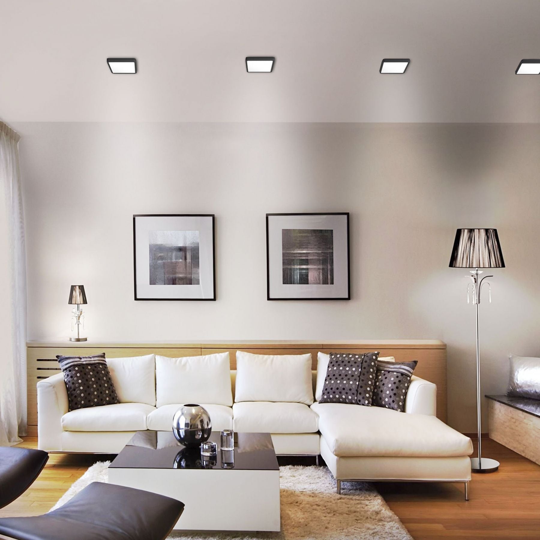VIDEX VLE-DLSS-184B 18 W Square Surface LED Downlight, 4000 K - Black - official product image 3