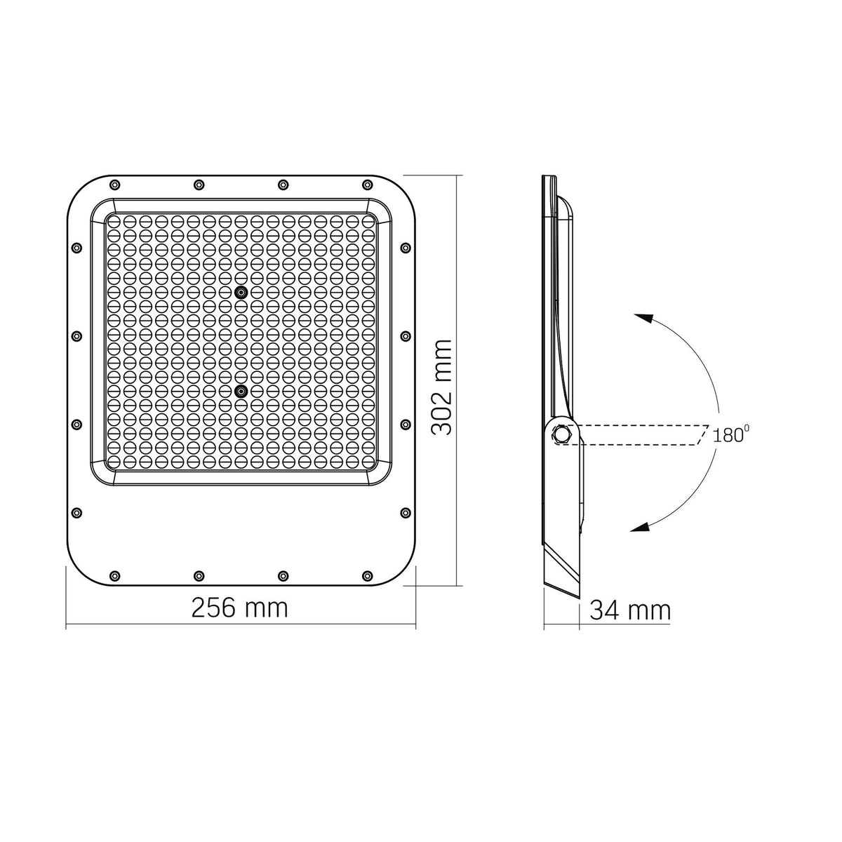 VIDEX DAVIS 200 W LED floodlight / LED-prožektor, 5000 K, gray / hall, VL-F2-2005G — view / vaade 6