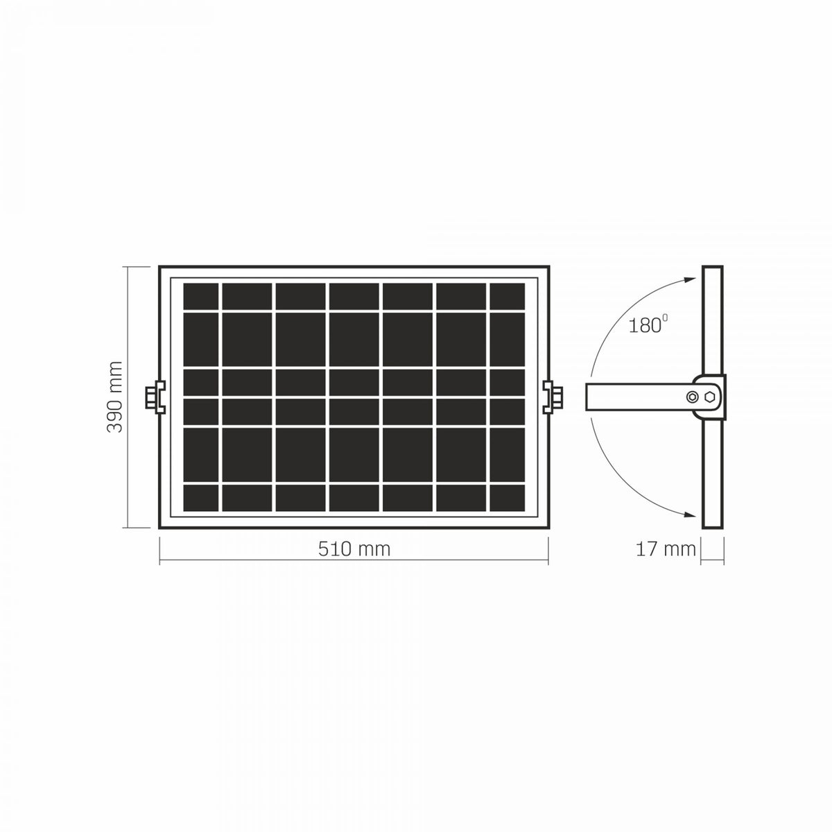 Solar Floodlight VIDEX VL-FSO5-3005, 3740 lm, 5000 K - official VIDEX image 9