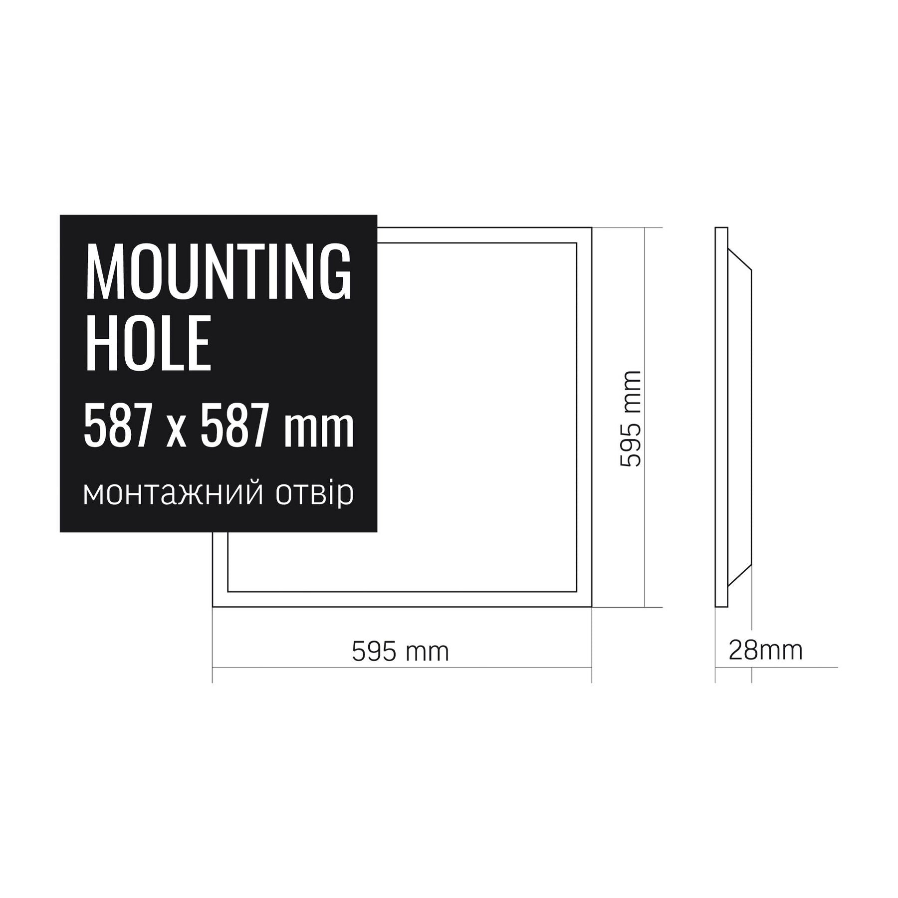 VIDEX VL-PB36CW 36W 3CCT Recessed LED Panel - Pack of 6 - official product image 12